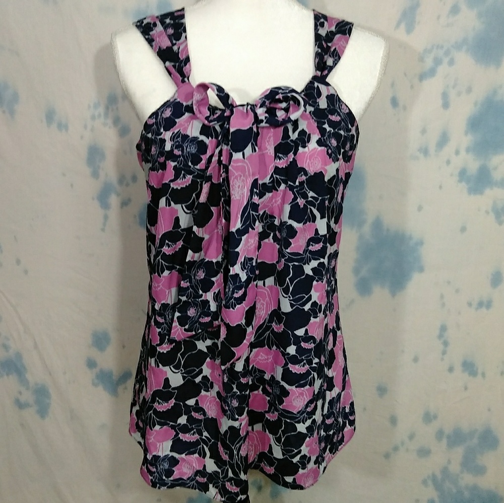 Banana Republic flower feont bow top sz M